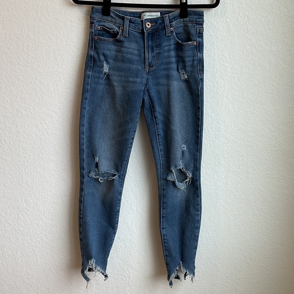 Re Generation Denim - RE GENERATION Distressed Meadow Skinny Ankle Length Blue Jeans * 3/26